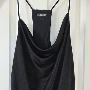 Express Black Draped Cowl Neck Tunic Top